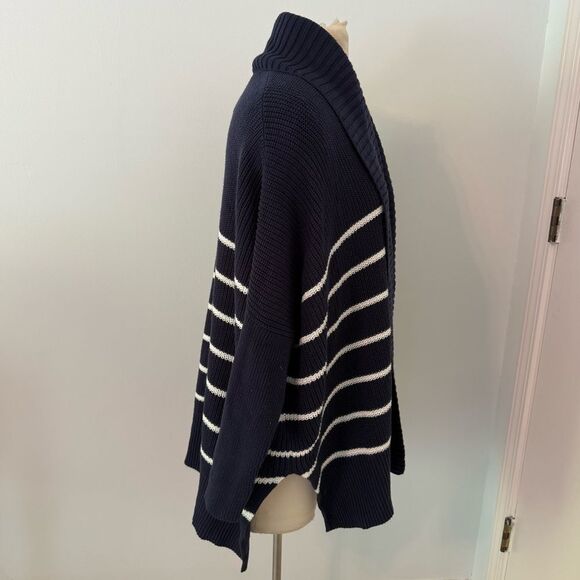 Athleta Stripe Peaceful Wrap Cardigan in Navy/Dove Size Medium - Picture 8 of 11
